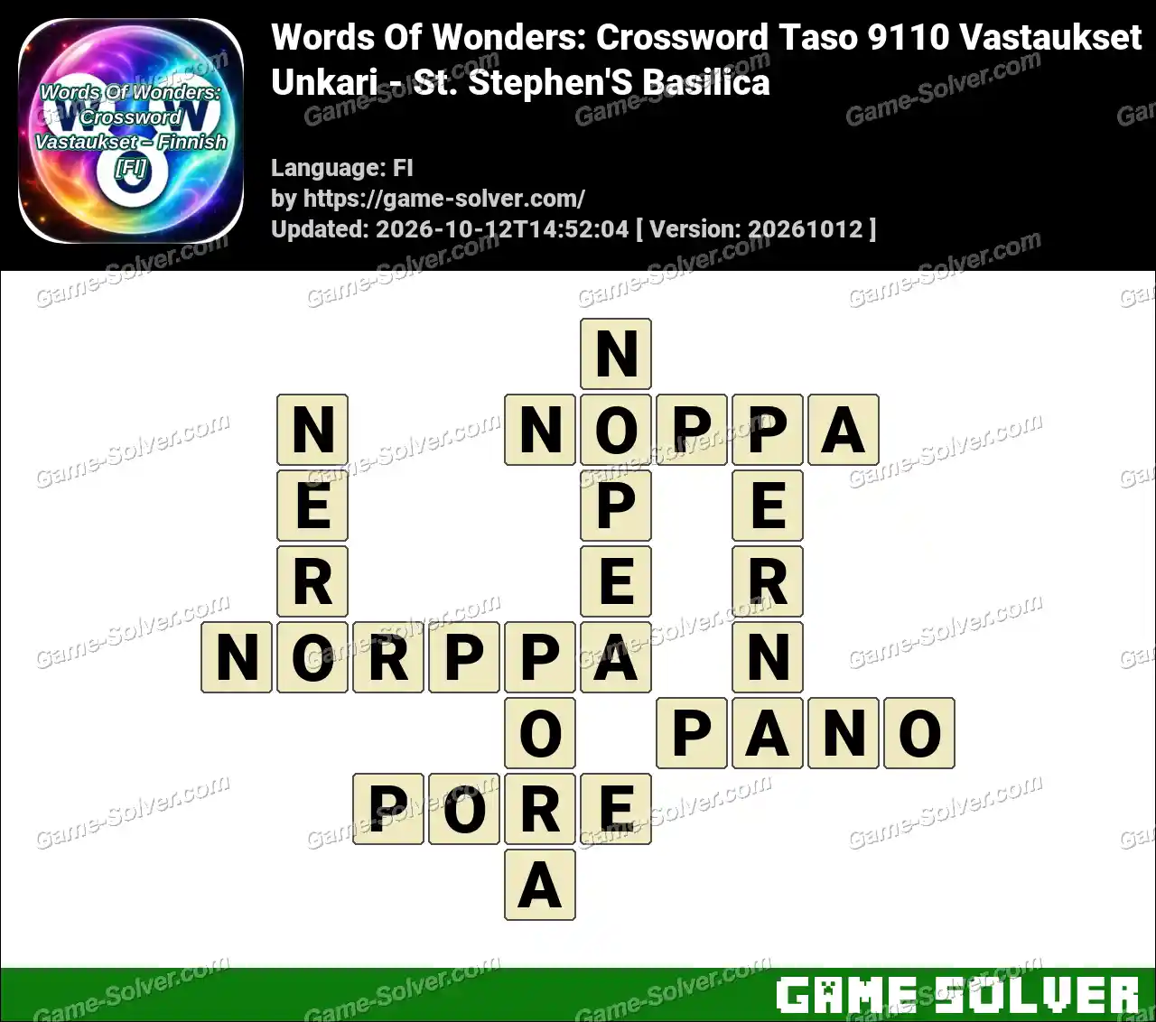 Words Of Wonders: Crossword Taso 9110 Vastaukset – Unkari – St. Stephen’S Basilica